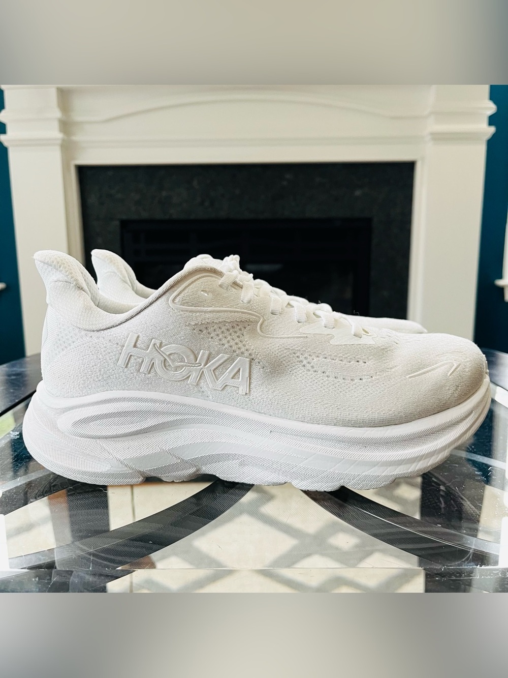 Sz 8 Wide HOKA Clifton 10 Women's Running Shoes White 1162050/WWH